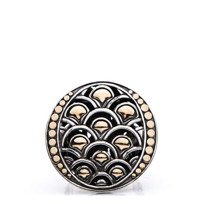 John Hardy Sterling Silver 18K Yellow Gold Naga Oval Ring 56 7.75 1 of 14