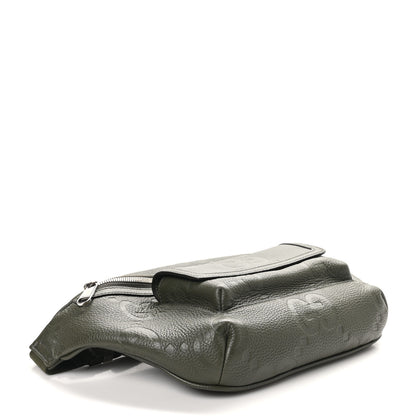 Gucci Piuma Calfskin Jumbo GG Embossed Pocket Belt Bag Dark Vintage Olive 4 of 10