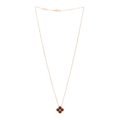 Van Cleef & Arpels 18K Rose Gold Diamond Bulls Eye Vintage Alhambra Pendant Necklace 3 of 7