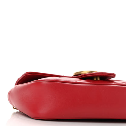 Gucci Calfskin Matelasse Super Mini GG Marmont Shoulder Bag Hibiscus Red 9 of 11