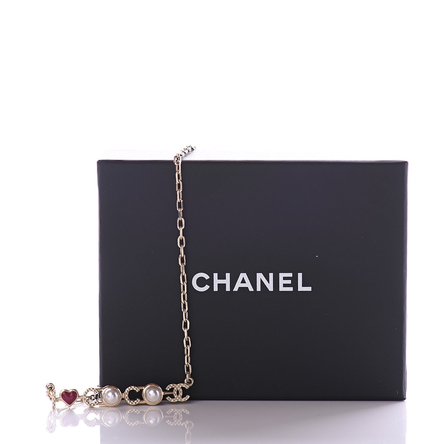 Metal Resin Pearl I Love Coco Necklace Gold Multicolor