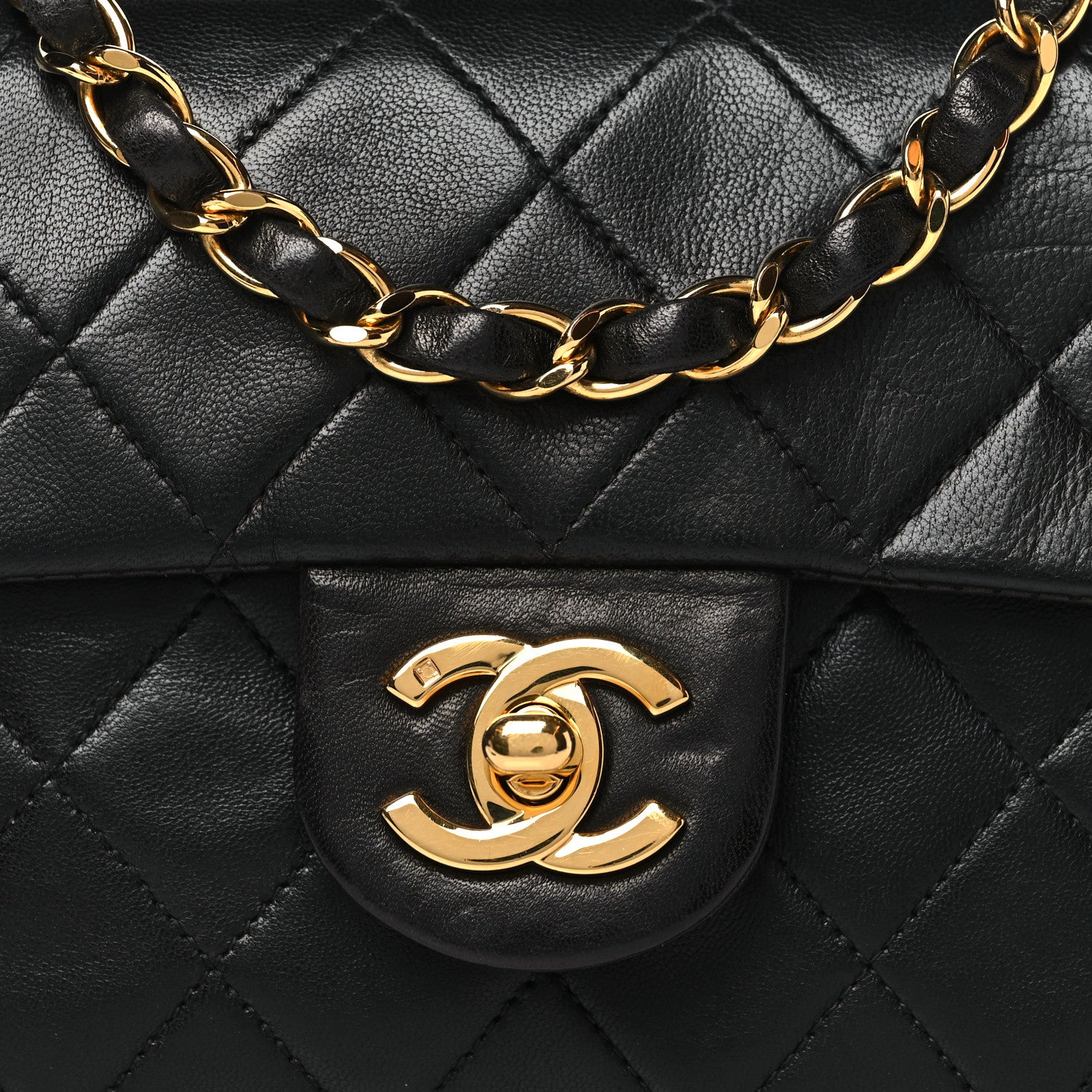 Chanel Lambskin Quilted Mini Square Flap Black 8 of 10