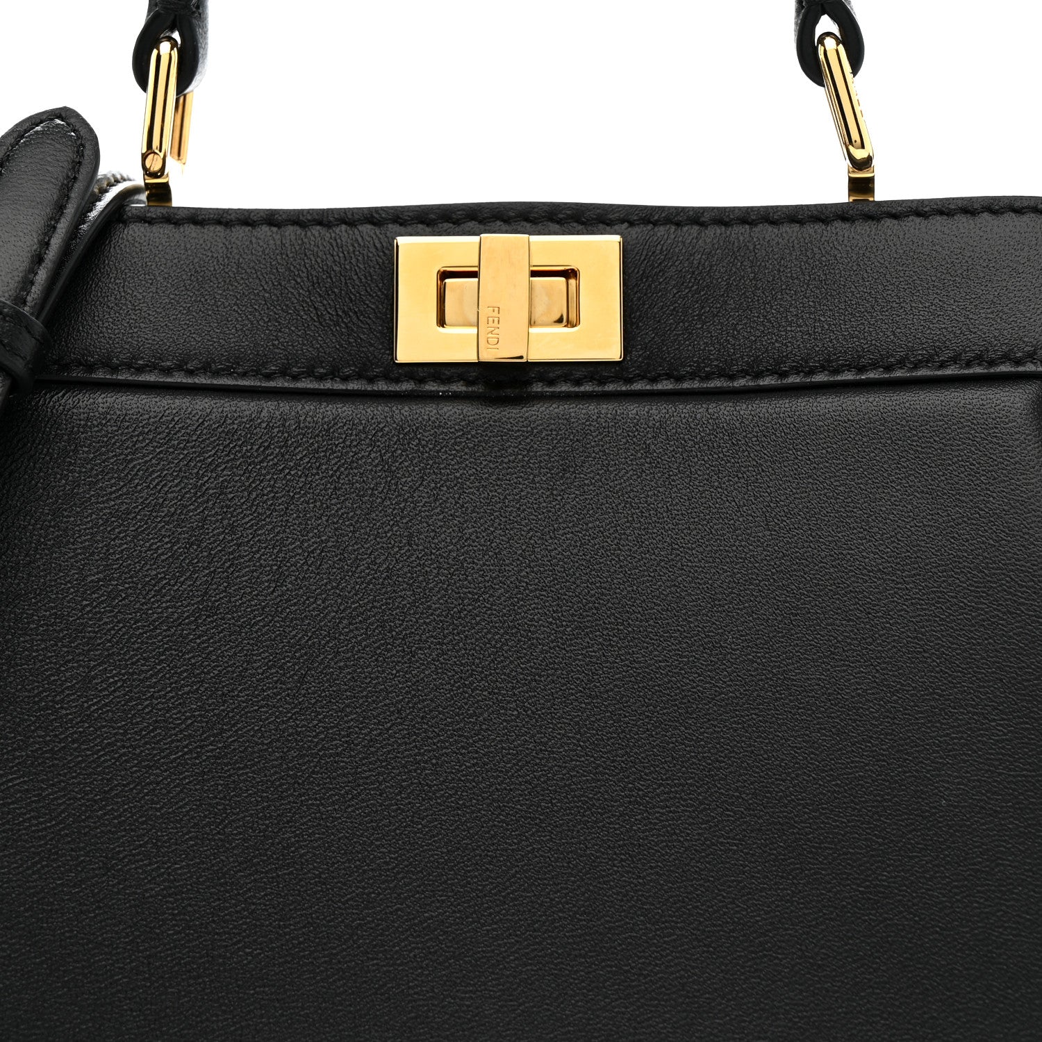 Fendi Shiny Nappa Petite Peekaboo I SEE U Satchel Black 7 of 12