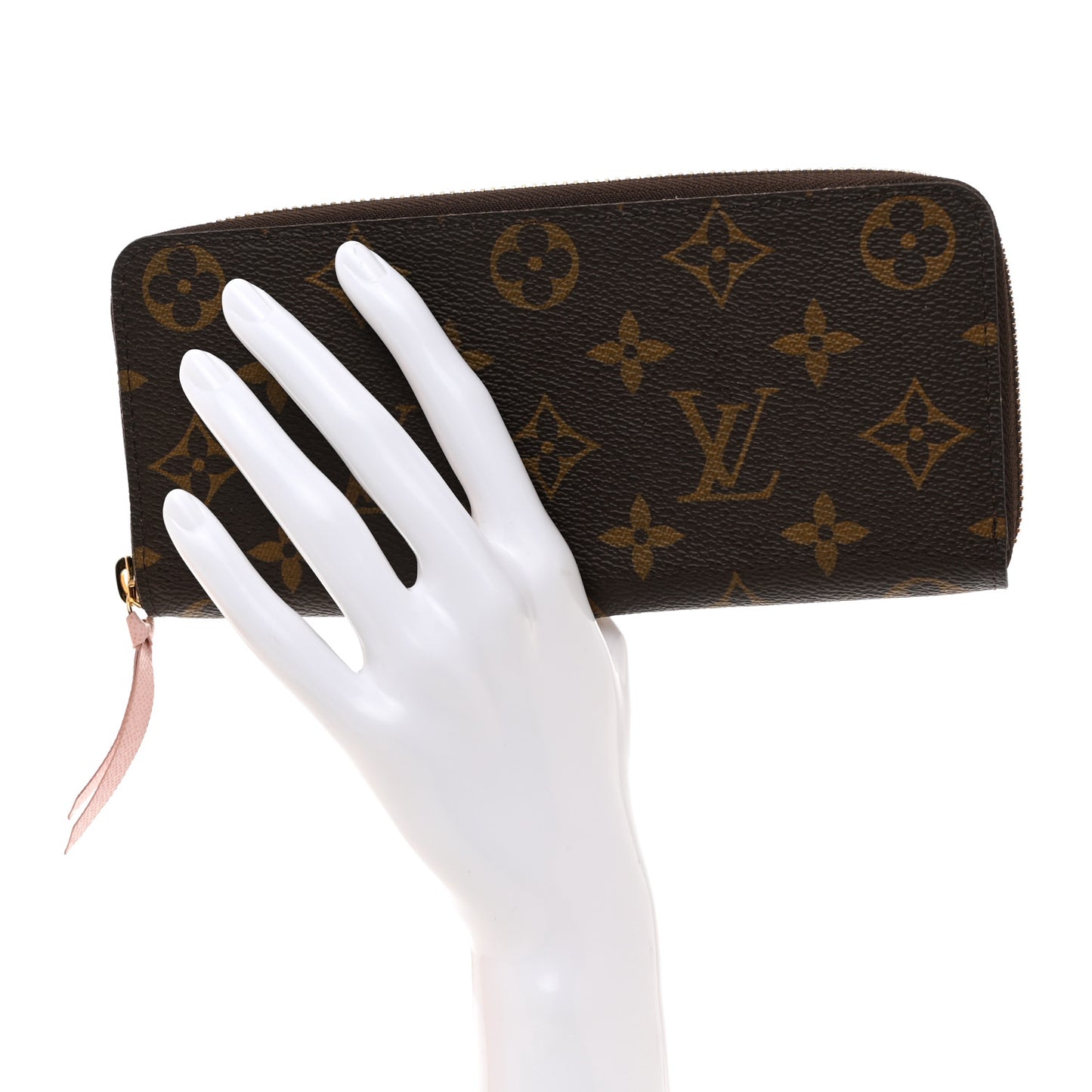 Monogram Clemence Wallet Rose Ballerine