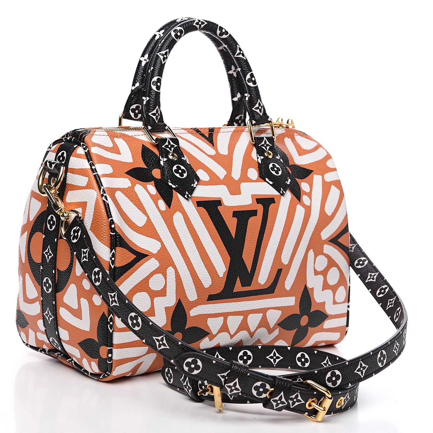 Louis Vuitton Monogram Giant Crafty Speedy Bandouliere 25 Creme Caramel 2 of 7