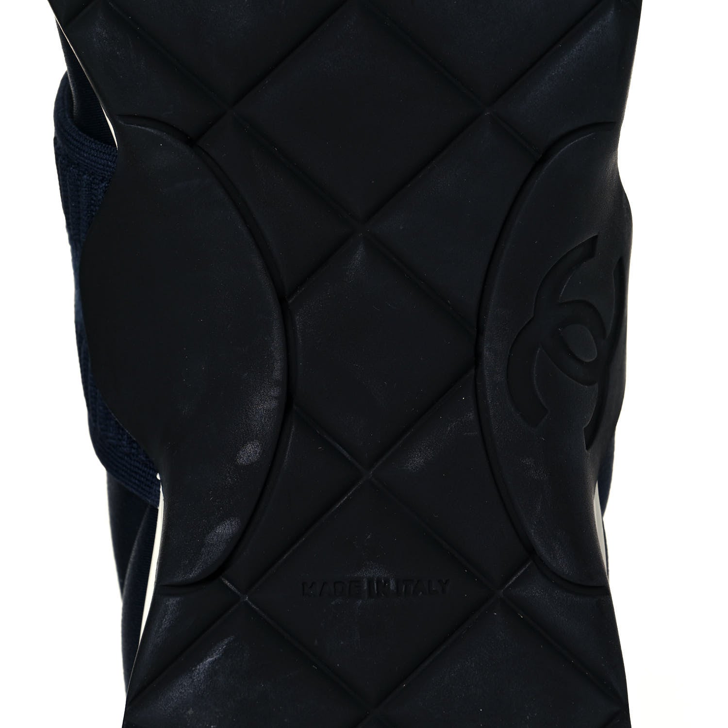 Chanel Stretch Fabric CC Sneakers 38.5 Blue 6 of 8