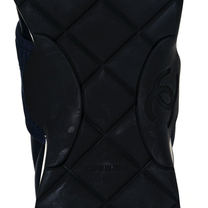 Chanel Stretch Fabric CC Sneakers 38.5 Blue 6 of 8