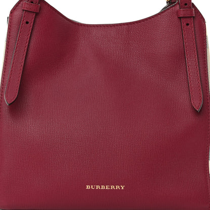 Burberry Grainy Calfskin House Check Small Canterbury Mahogany Red 9 of 13