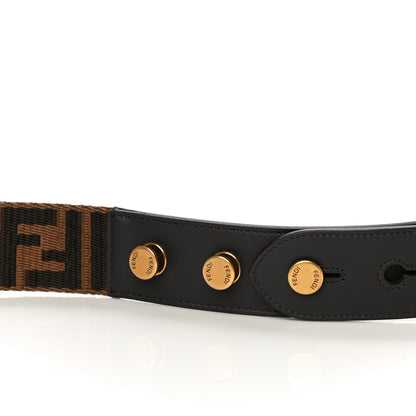 Fendi Ribbon Vitello Century FF 1974 Flat Studded Strap You Fango Marrone Ebano 6 of 6