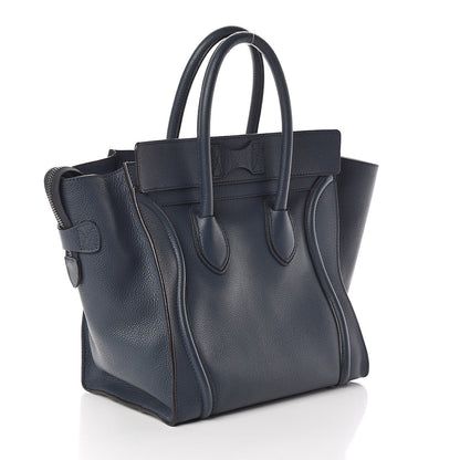 Celine Drummed Calfskin Mini Luggage Slate 3 of 9