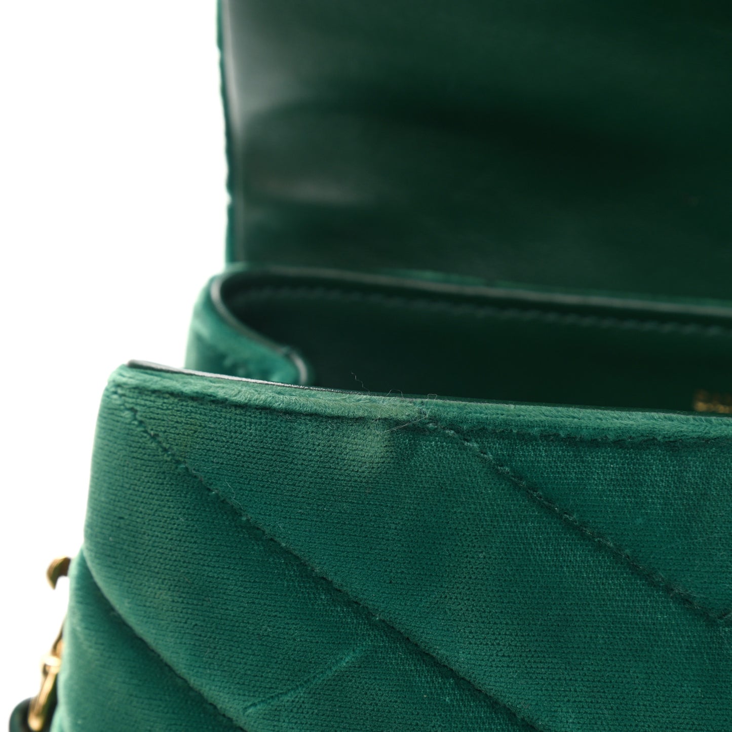 Velvet Y Quilted Monogram Toy Loulou Chain Satchel Green