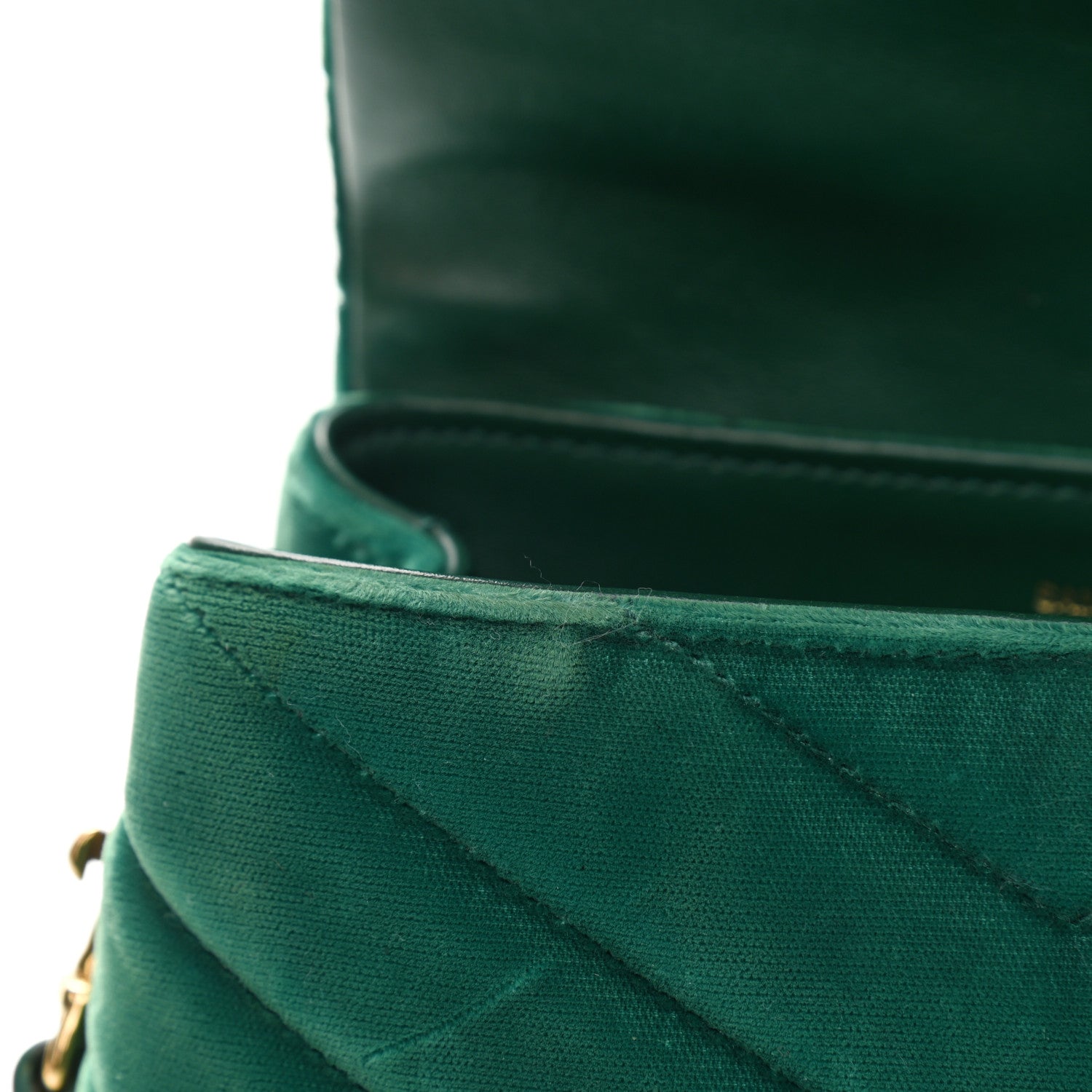 Saint Laurent Velvet Y Quilted Monogram Toy Loulou Chain Satchel Green 12 of 13