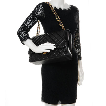 Chanel Lambskin Quilted Maxi Double Flap Black 2 of 8