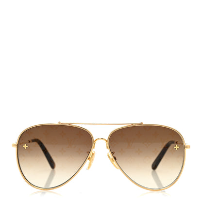 Louis Vuitton Metal The LV Pilot Sunglasses Z1619U Gradient Brown Monogram 2 of 7