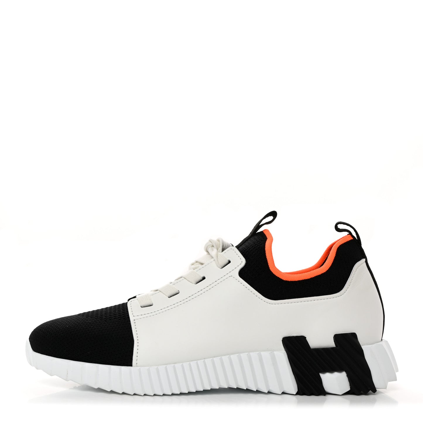 Knit Calfskin Mens Depart Sneakers 41 Black White