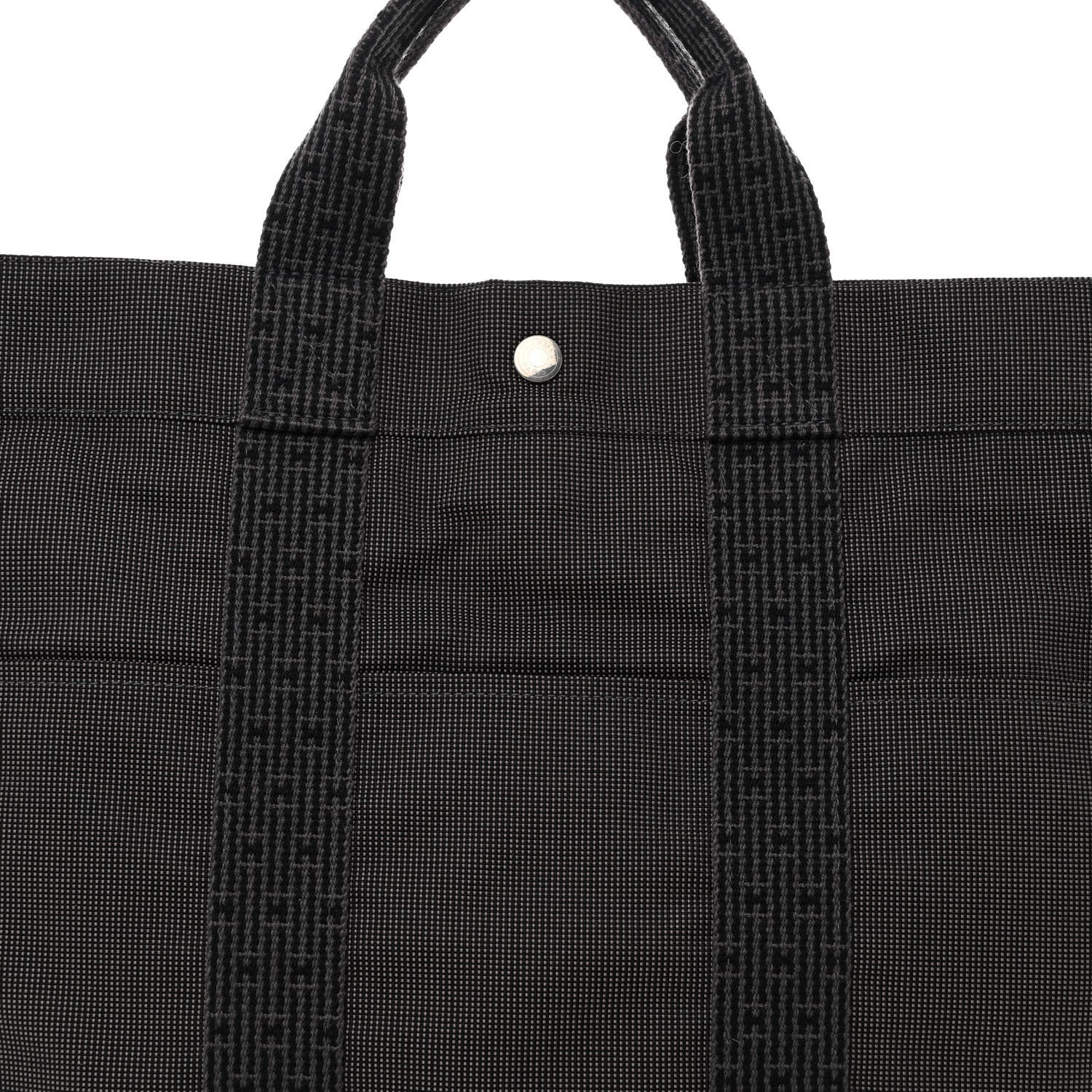 Hermes Toile Fourre Tout MM Grey Black 8 of 12