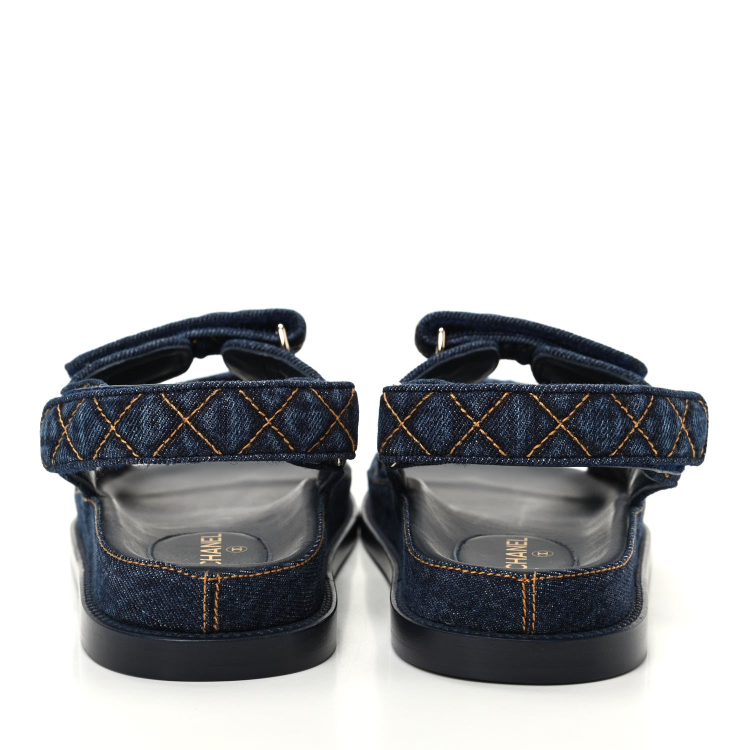 Chanel Denim Velcro Dad Sandals 40 Blue 7 of 11