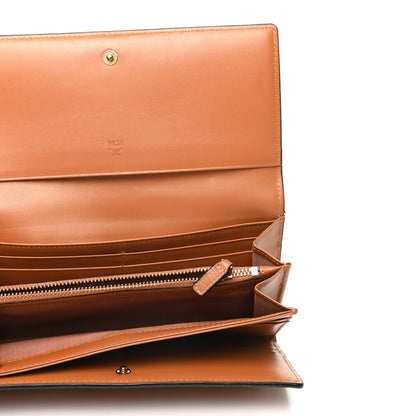 MCM Visetos Studded Continental Flap Wallet Cognac 5 of 7