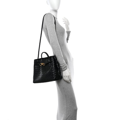 Bottega Veneta Nappa Intrecciato Medium Andiamo Shoulder Bag Black 2 of 9