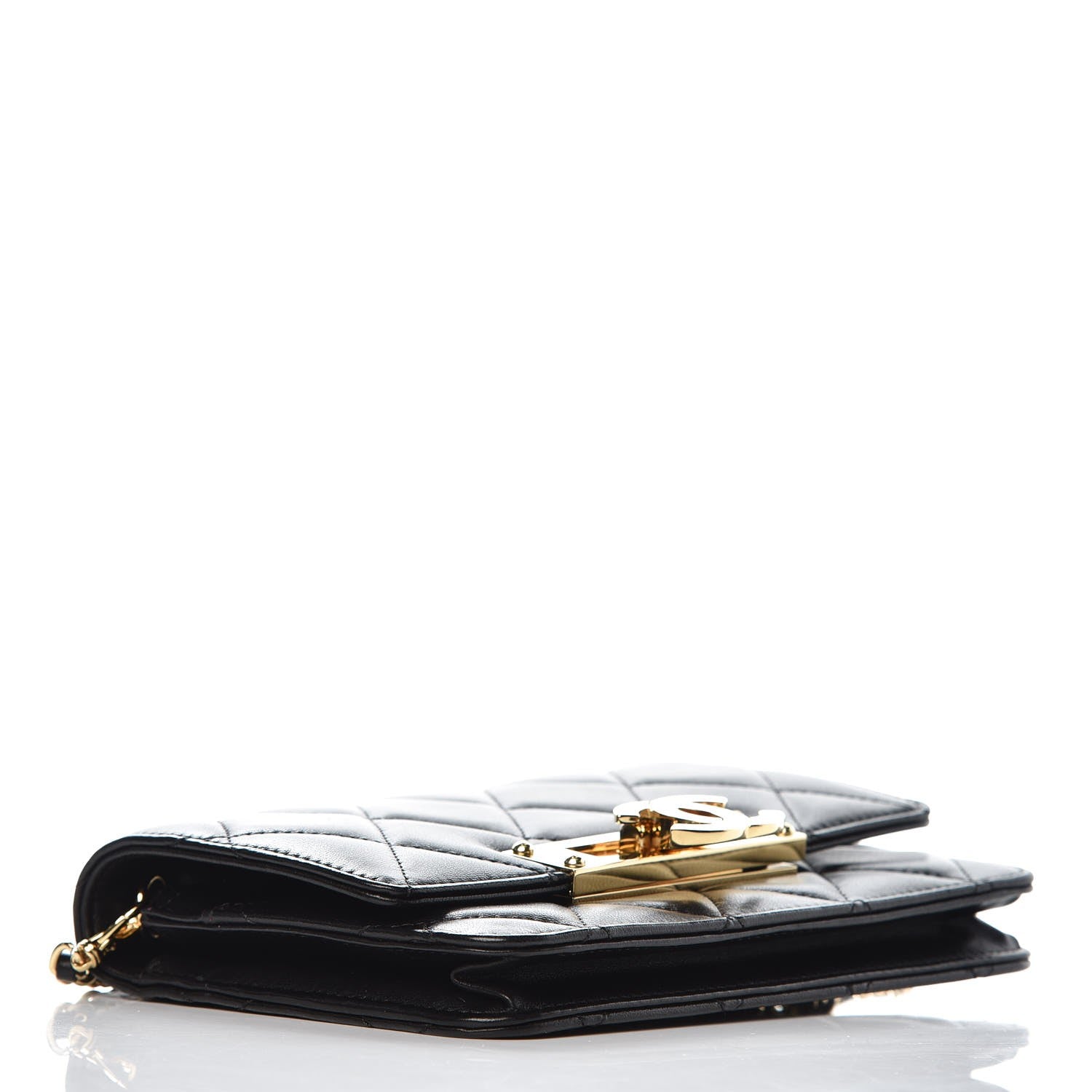Chanel Lambskin Quilted Golden Class Wallet on Chain WOC Black 4 of 9