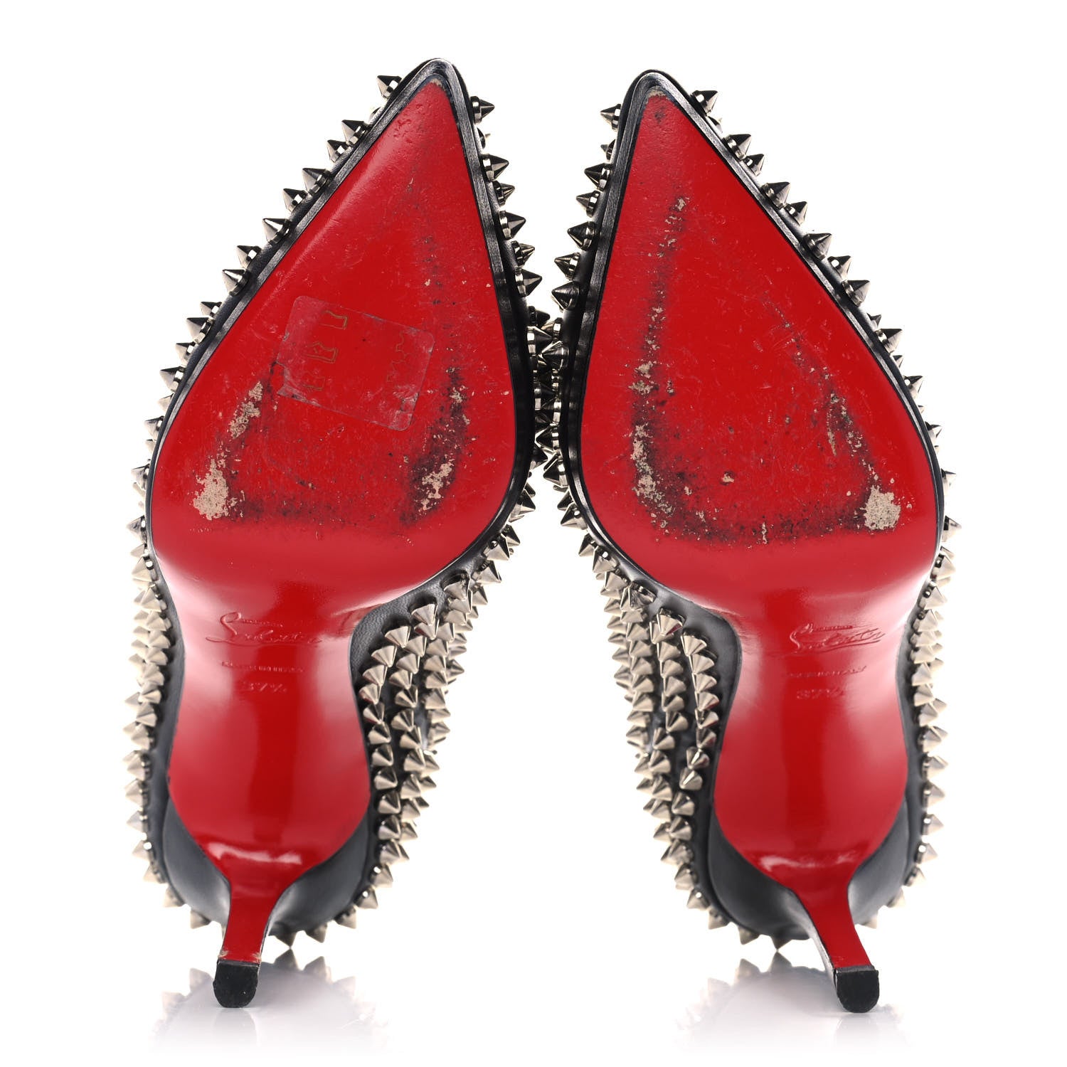 Christian Louboutin Nappa Pigalle Plato Spikes 120 Pumps 37.5 Black 5 of 10