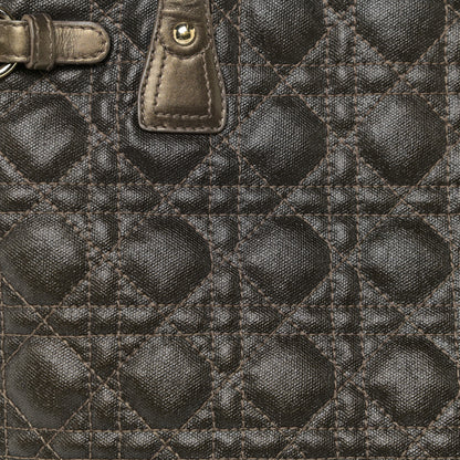Christian Dior Coated Canvas Cannage Panarea Tote Bronze 7 of 16