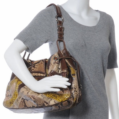 Prada Python Patch Shoulder Bag Naturale 2 of 9