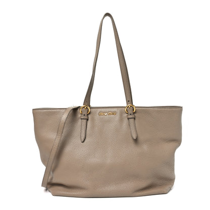 Miu Miu Vitello Daino Tote Visone 1 of 9