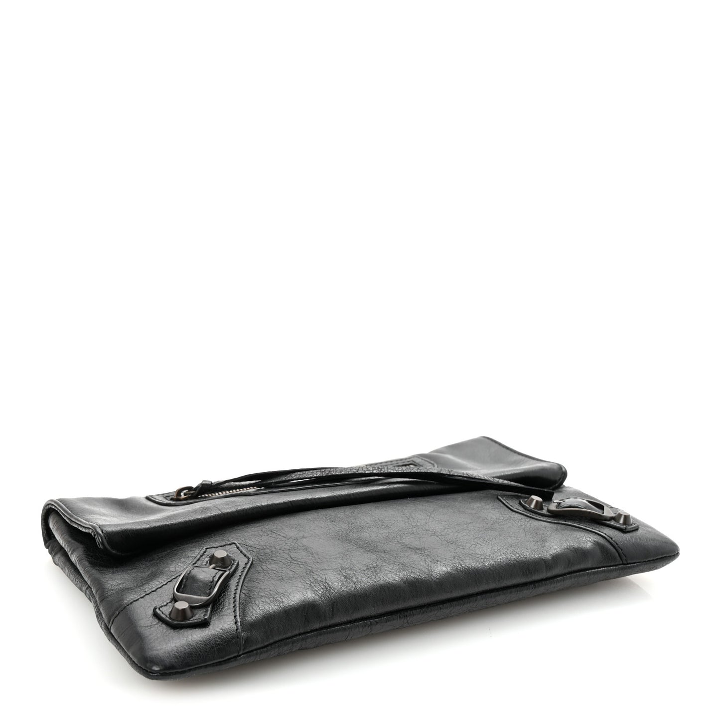 Agneau Classic Hardware Envelope Clutch Black