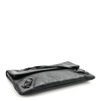 Balenciaga Agneau Classic Hardware Envelope Clutch Black 4 of 6