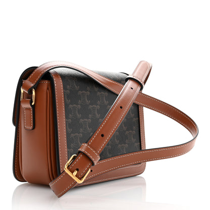 Celine Calfskin Triomphe Canvas Teen Triomphe Bag Tan 3 of 11