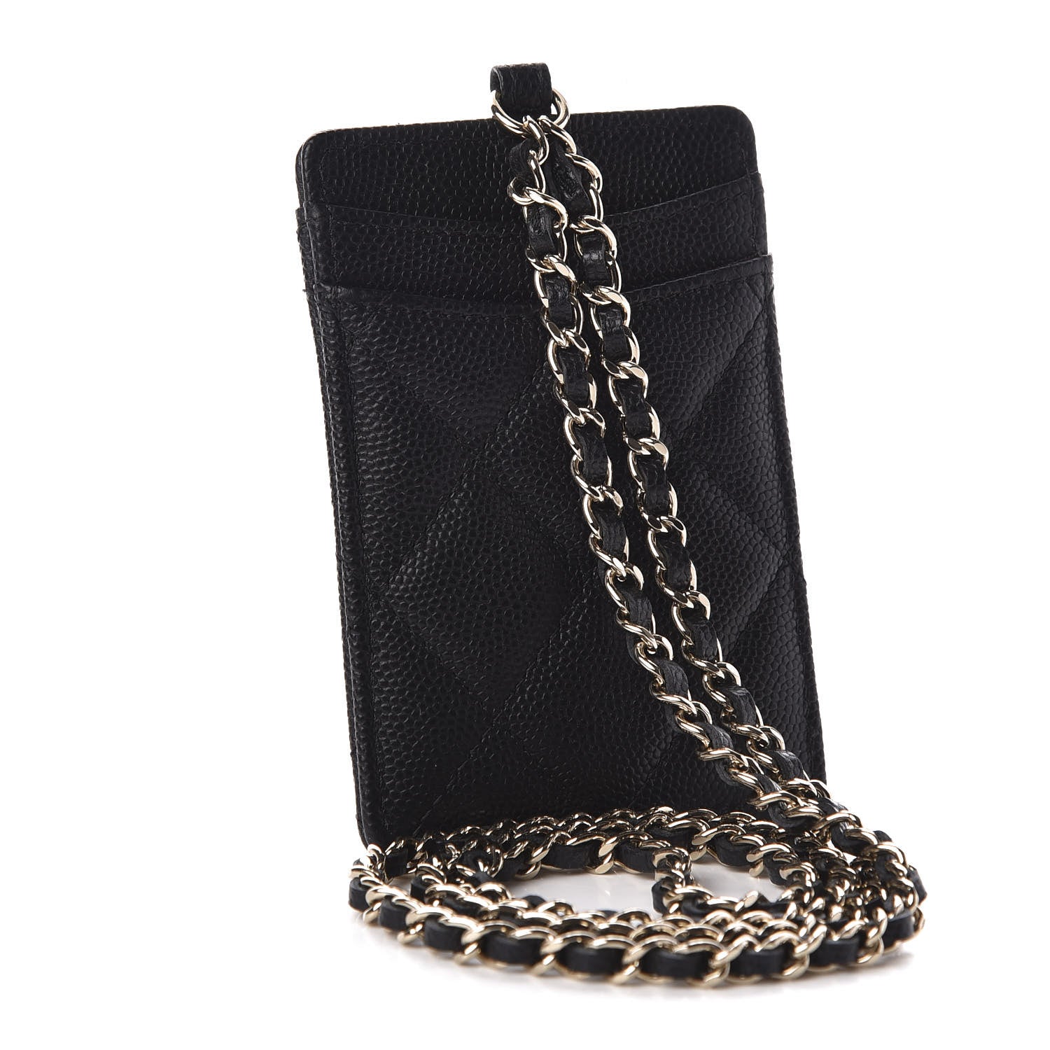 Chanel Caviar Quilted Card Holder On Chain Black 3 of 7