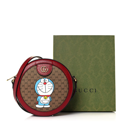 Gucci X DORAEMON Mini Vintage GG Supreme Monogram Mini Round Shoulder Bag Beige Cherry Red 17 of 17