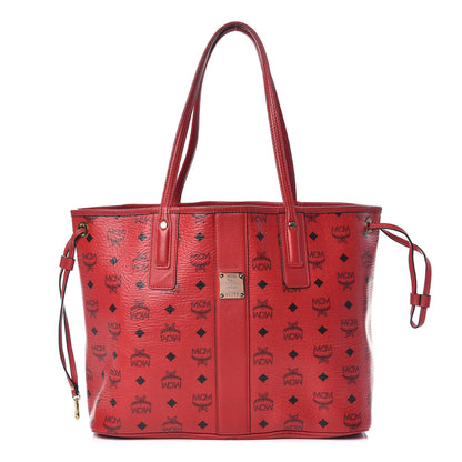 MCM Visetos Medium Liz Reversible Shopper Tote Ruby Red 1 of 14