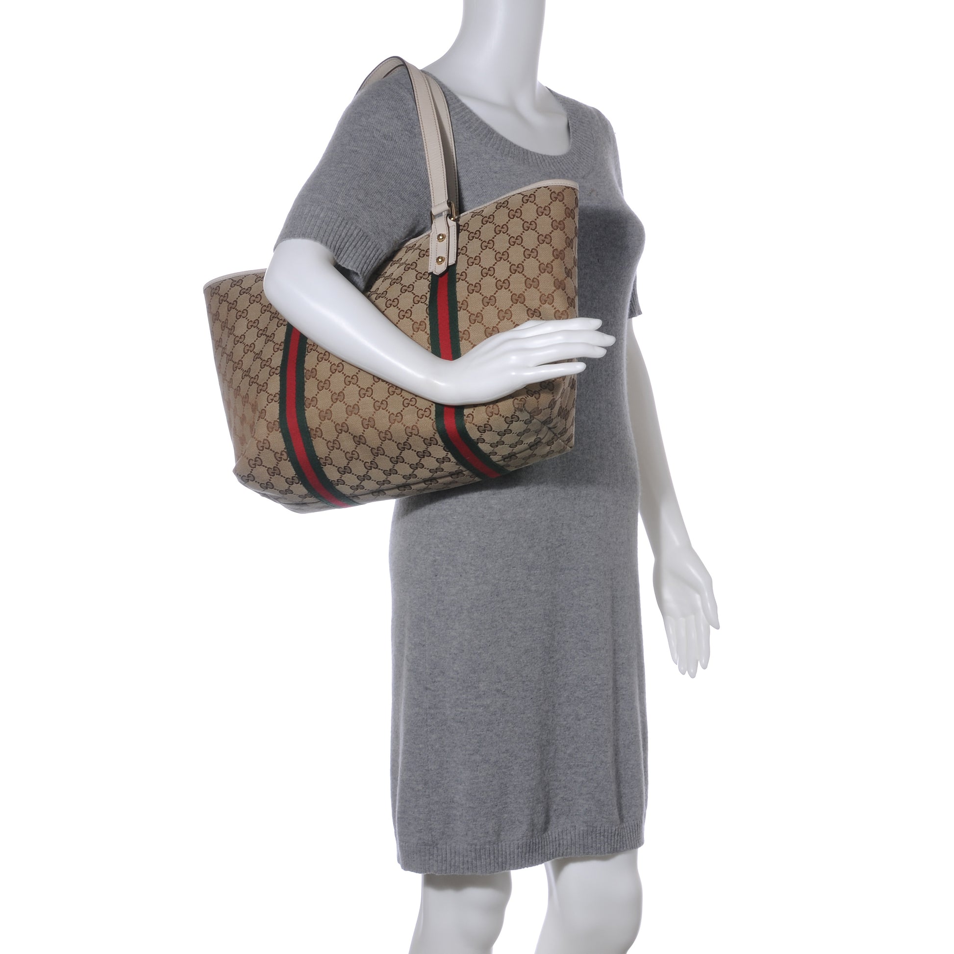 Gucci Monogram Large Jolicoeur Tote White 2 of 11