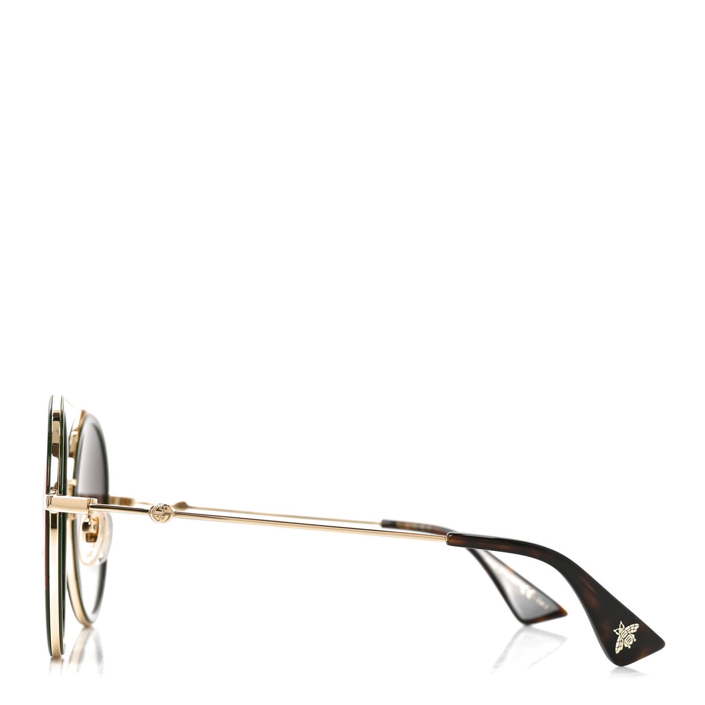 Metal Round Frame Sunglasses GG0061S Green Red