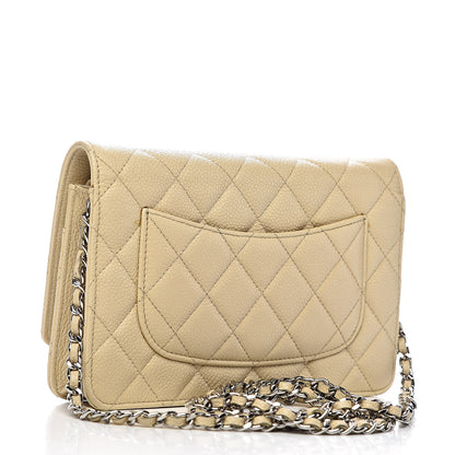 Chanel Caviar Quilted Wallet On Chain WOC Light Beige 3 of 11