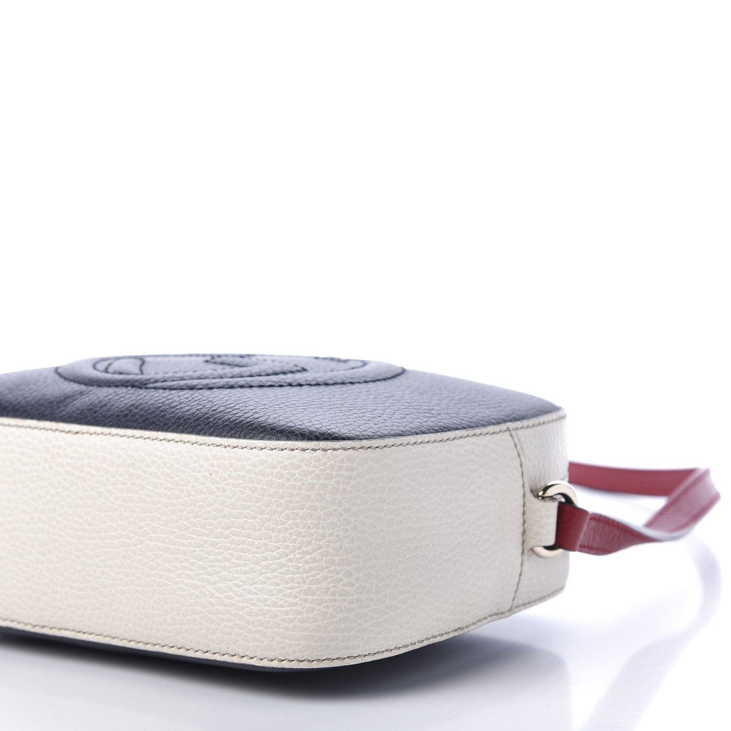 Dollar Calfskin Small Soho Disco Bag Blue Hibiscus Red Mystic White