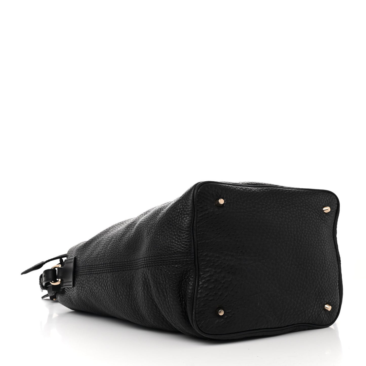 Grainy Calfskin Medium Check Ashby Hobo Black