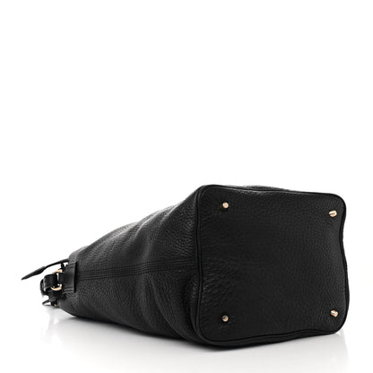 Burberry Grainy Calfskin Medium Check Ashby Hobo Black 4 of 18