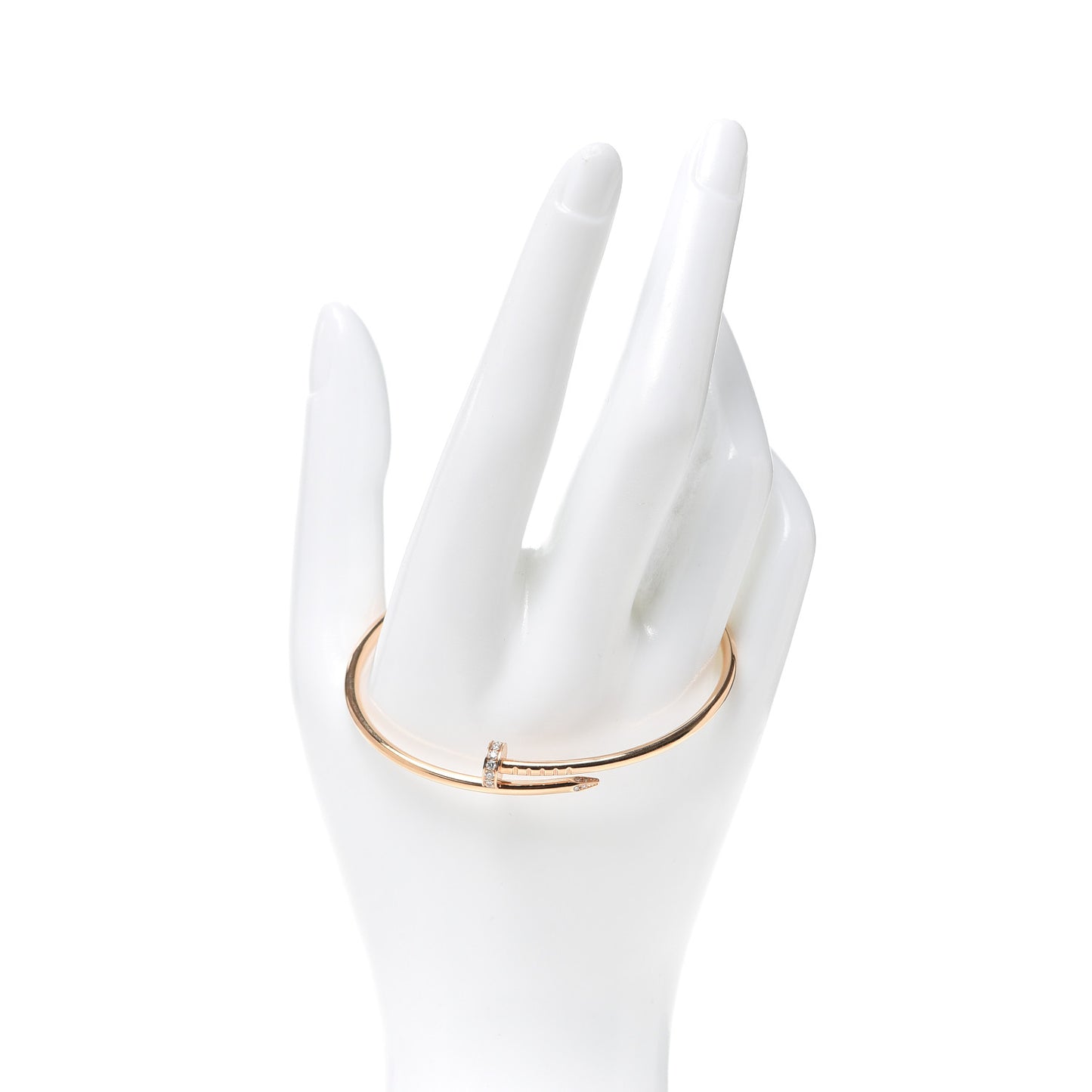 18K Pink Gold Diamond Small Juste Un Clou Bracelet 17