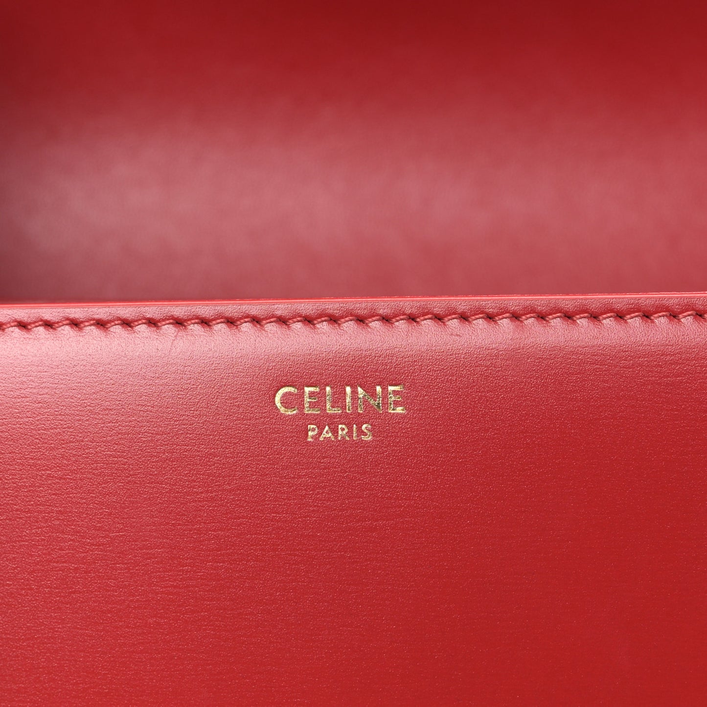 Shiny Calfskin Medium Triomphe Red