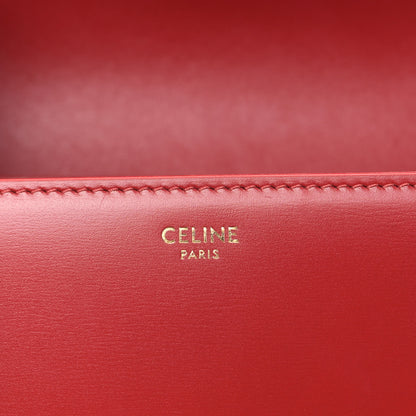 Celine Shiny Calfskin Medium Triomphe Red 6 of 11