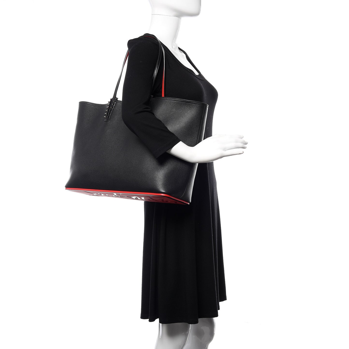 Calfskin Spikes East West Cabata Tote Black