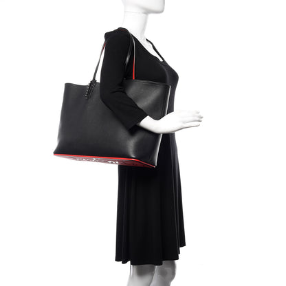Christian Louboutin Calfskin Spikes East West Cabata Tote Black 2 of 16