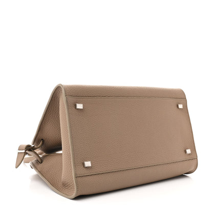 The Row Matte Grained Calfskin Soft Margaux 12 Dark Taupe 4 of 9