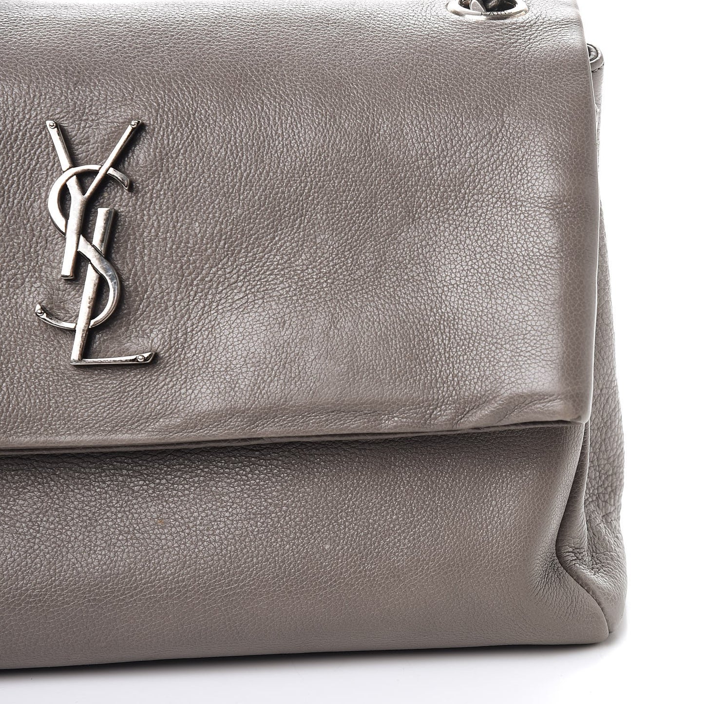 Grained Calfskin Medium West Hollywood Monogram Fold-Over Grey