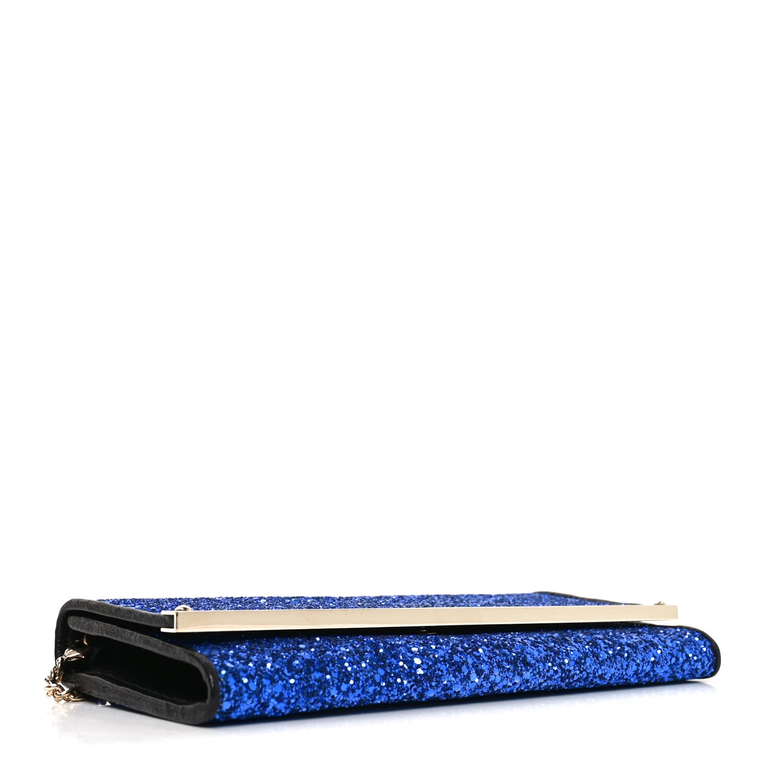 Jimmy Choo Glitter Milla Wallet on Chain Navy 4 of 9