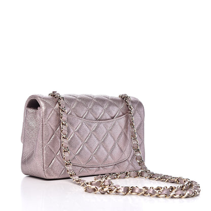 Chanel Metallic Goatskin Quilted Mini Rectangular Flap Pink 3 of 11