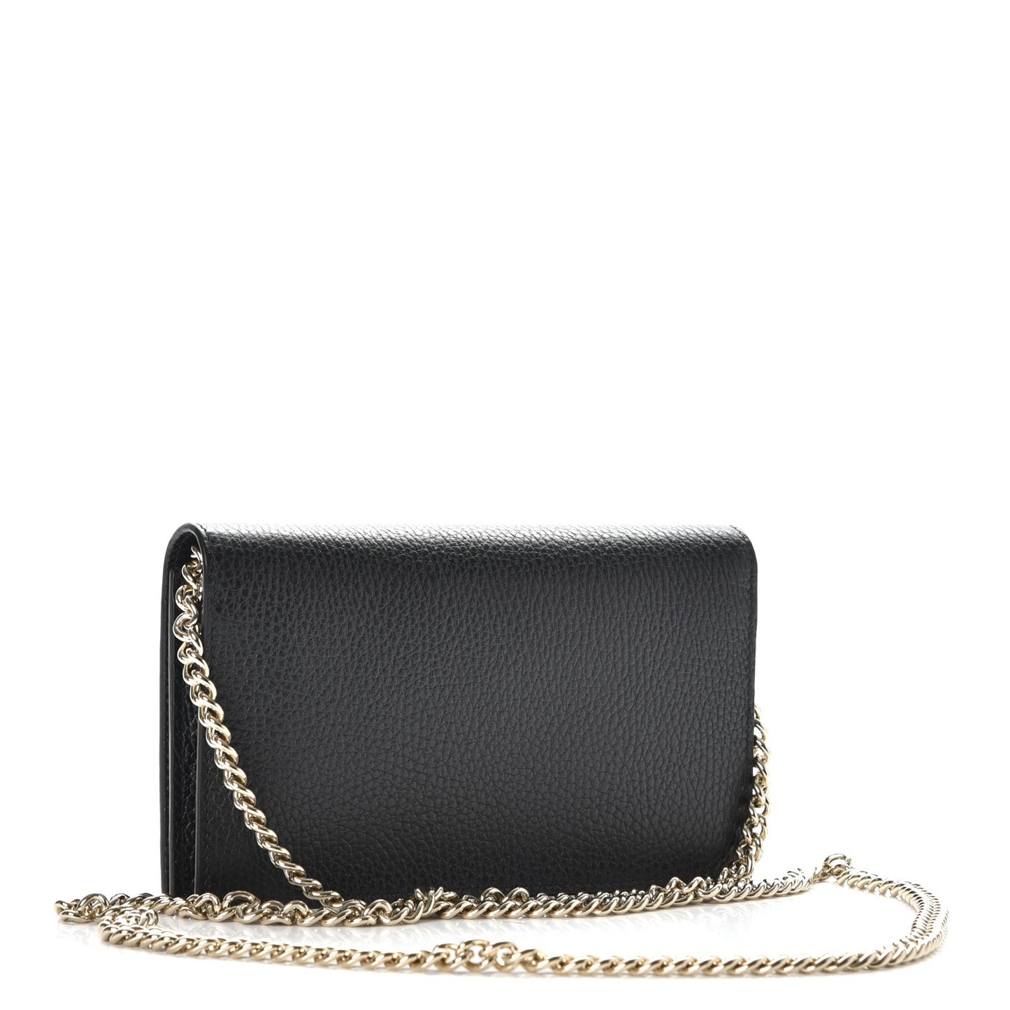 Dollar Calfskin Medium Betty Chain Wallet Black